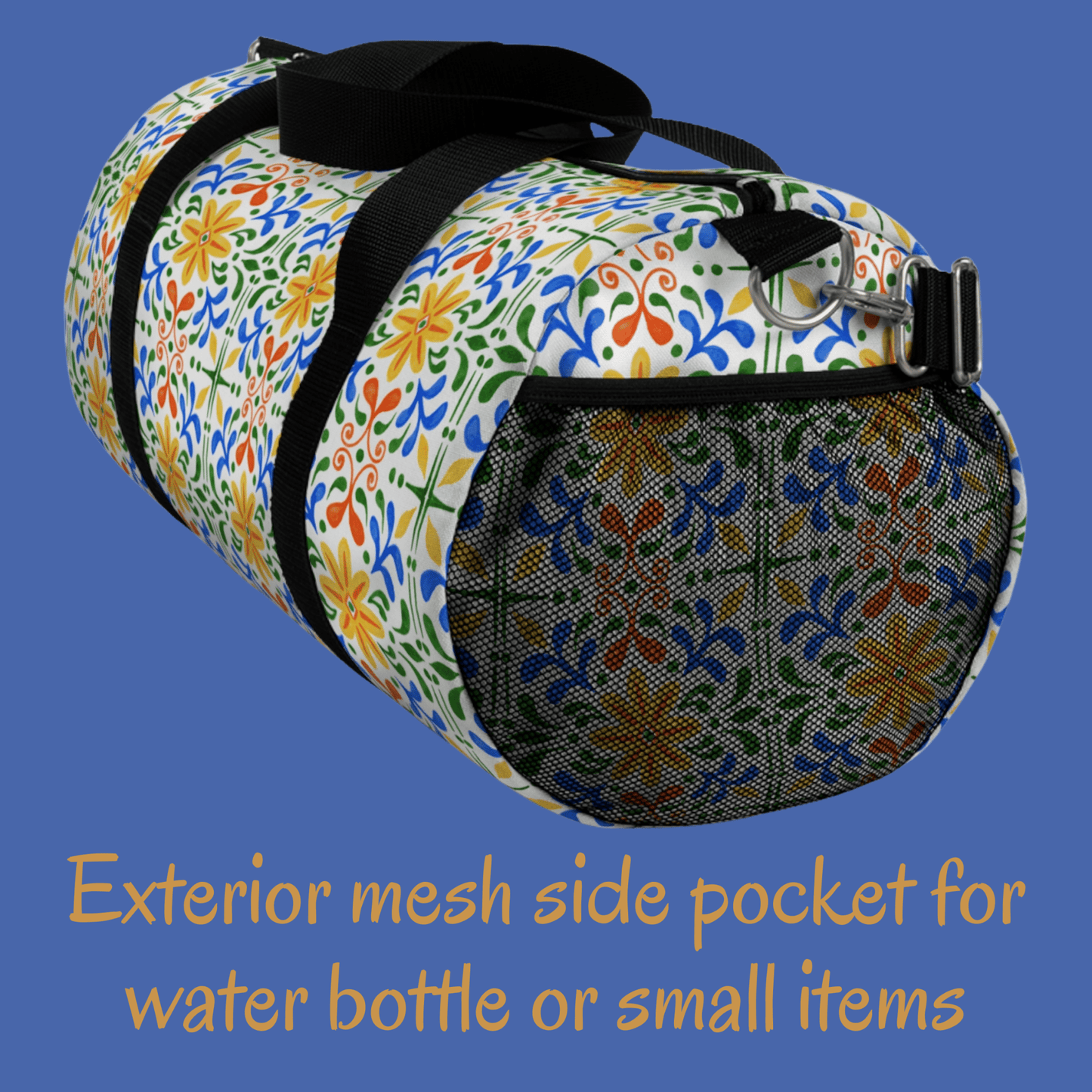 Dopamine Mediterranean Tile Duffle Bag | Colorful Travel Gym Bag - You're My Kind of Weird