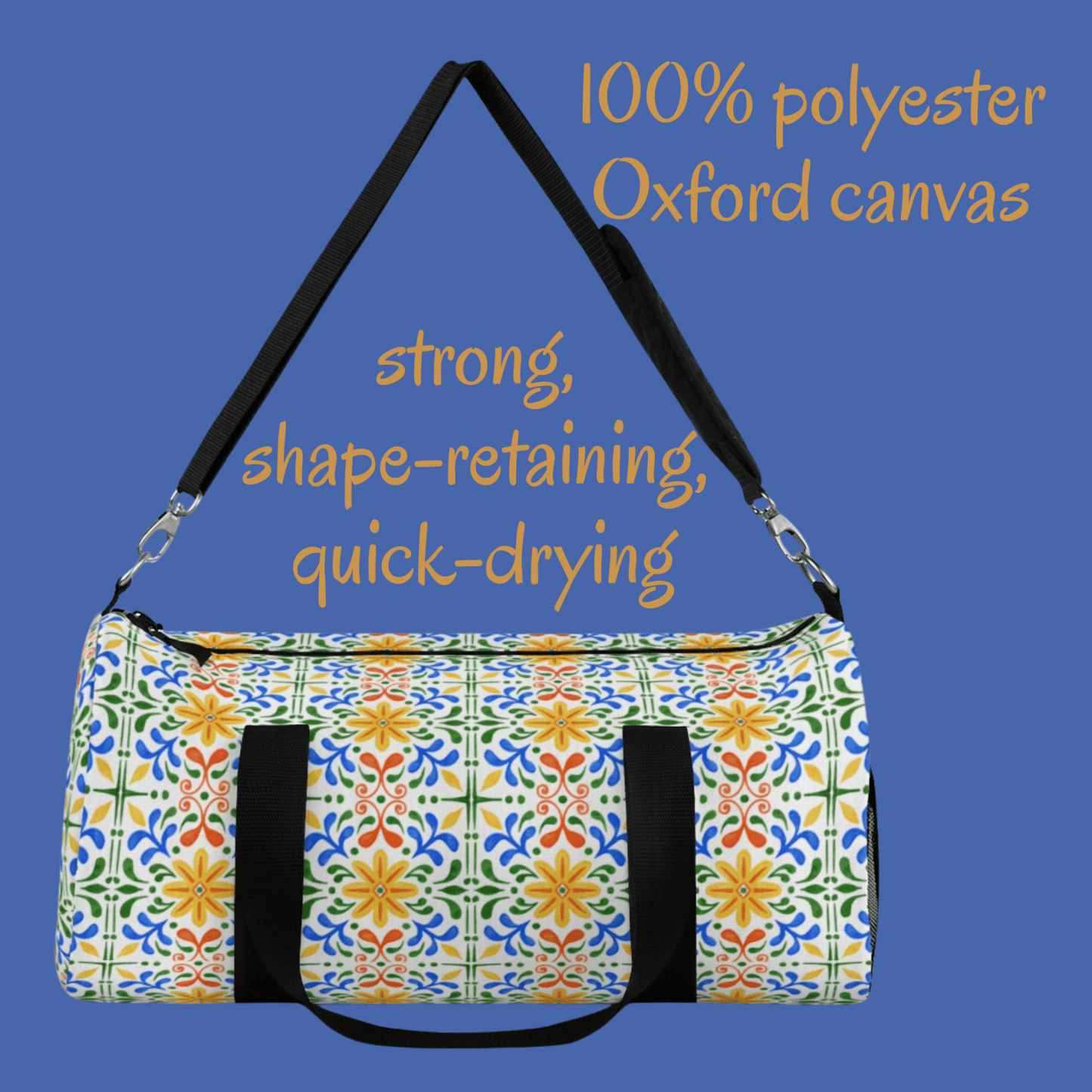 Dopamine Mediterranean Tile Duffle Bag | Colorful Travel Gym Bag - You're My Kind of Weird
