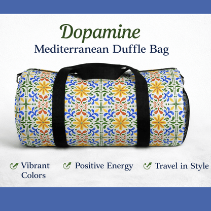 Dopamine Mediterranean Tile Duffle Bag | Colorful Travel Gym Bag - You're My Kind of Weird