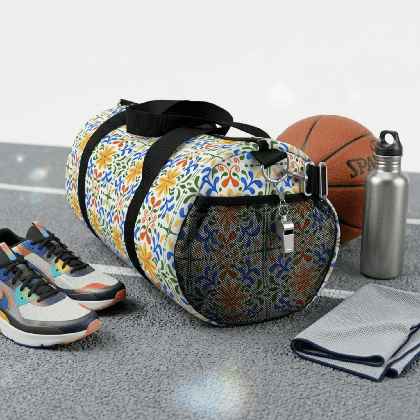 Dopamine Mediterranean Tile Duffle Bag | Colorful Travel Gym Bag - You're My Kind of Weird