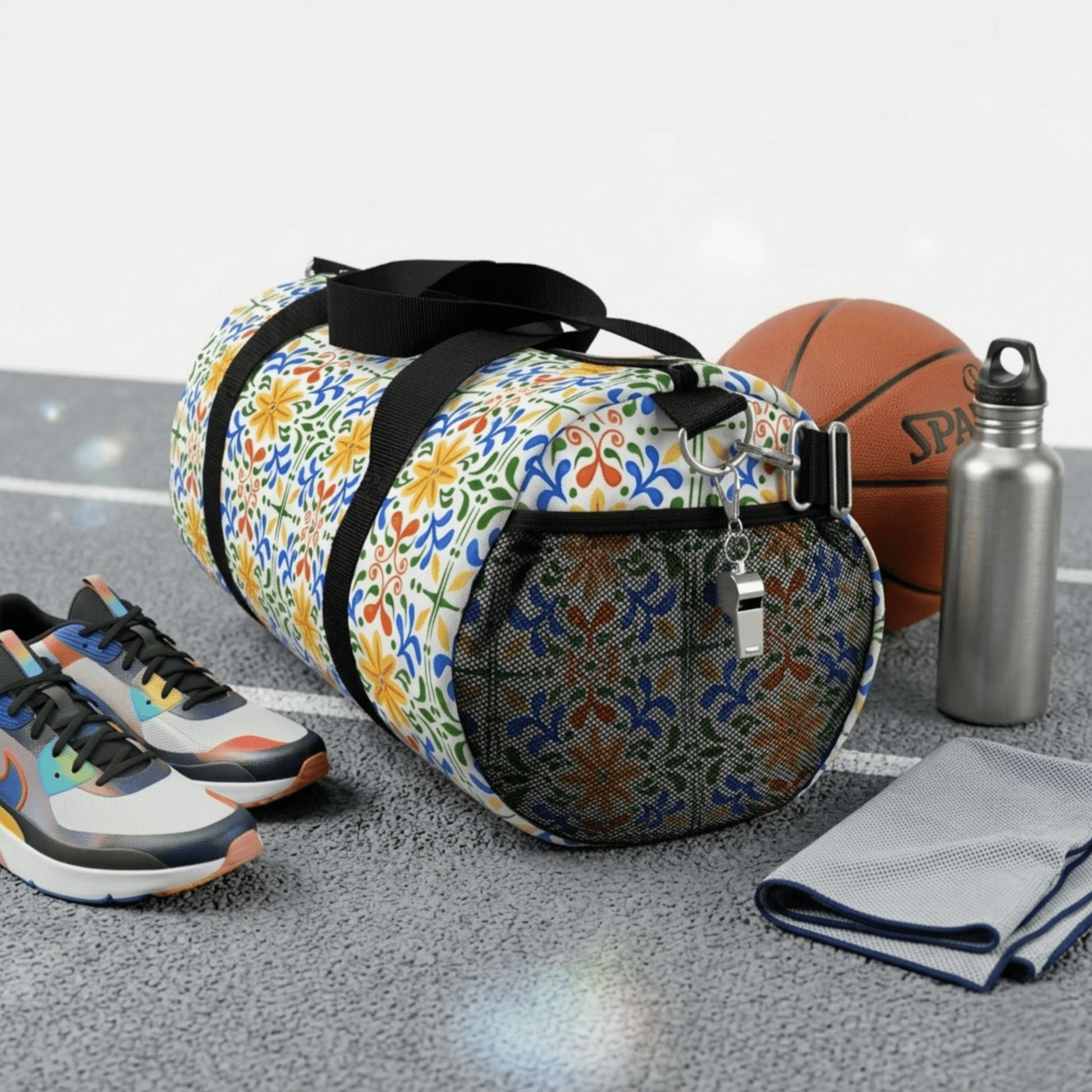 Dopamine Mediterranean Tile Duffle Bag | Colorful Travel Gym Bag - You're My Kind of Weird