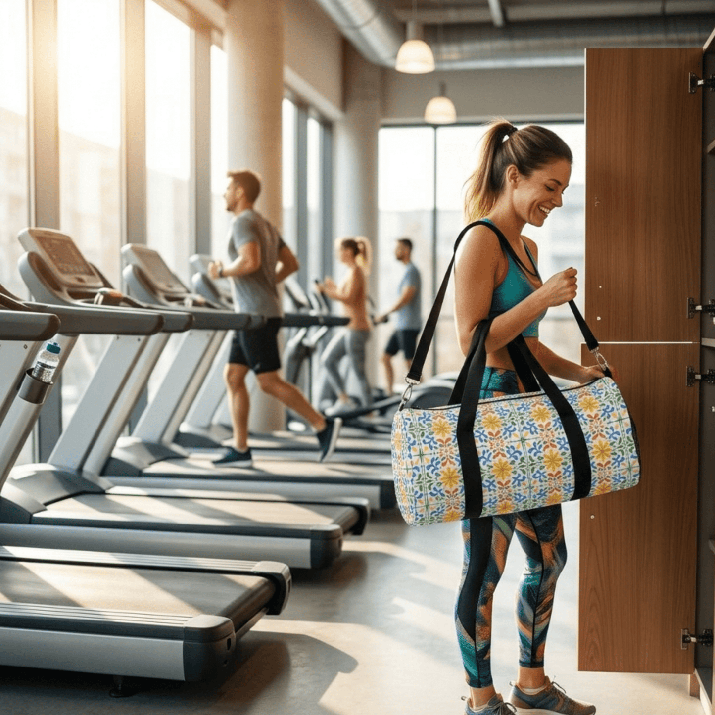 Dopamine Mediterranean Tile Duffle Bag | Colorful Travel Gym Bag - You're My Kind of Weird