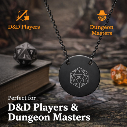 D20 Necklace DnD Dice and Geek Chic Jewelry