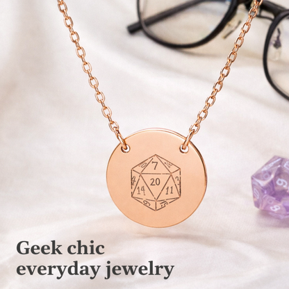 D20 Necklace DnD Dice and Geek Chic Jewelry