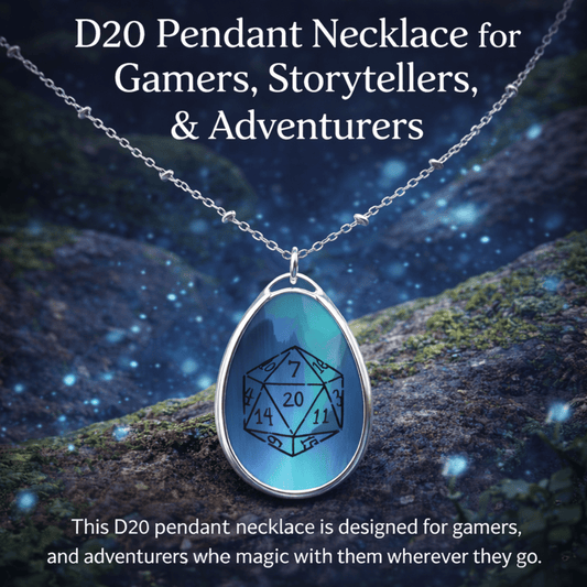 D20 Dice Necklace for Gamers Teardrop Dungeons & Dragons Pendant - You're My Kind of Weird