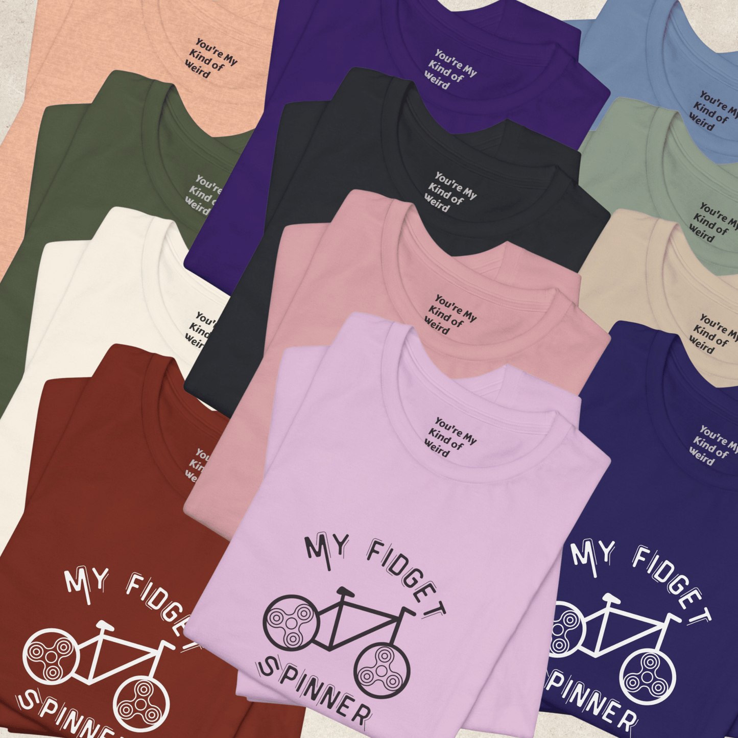 My Fidget Spinner Bike Shirt, Neurodivergent Cycling Tee - You're My Kind of Weird