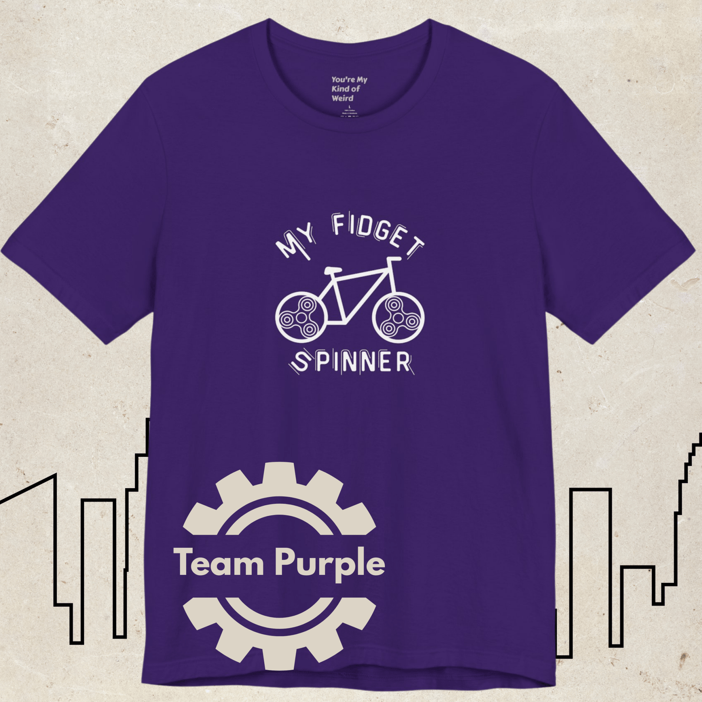 My Fidget Spinner Bike Shirt, Neurodivergent Cycling Tee - You're My Kind of Weird