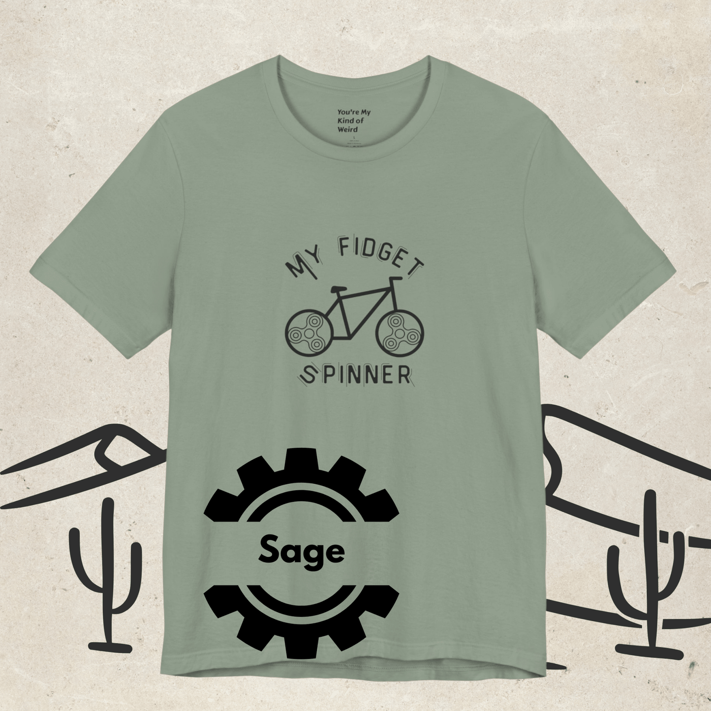 My Fidget Spinner Bike Shirt, Neurodivergent Cycling Tee - You're My Kind of Weird