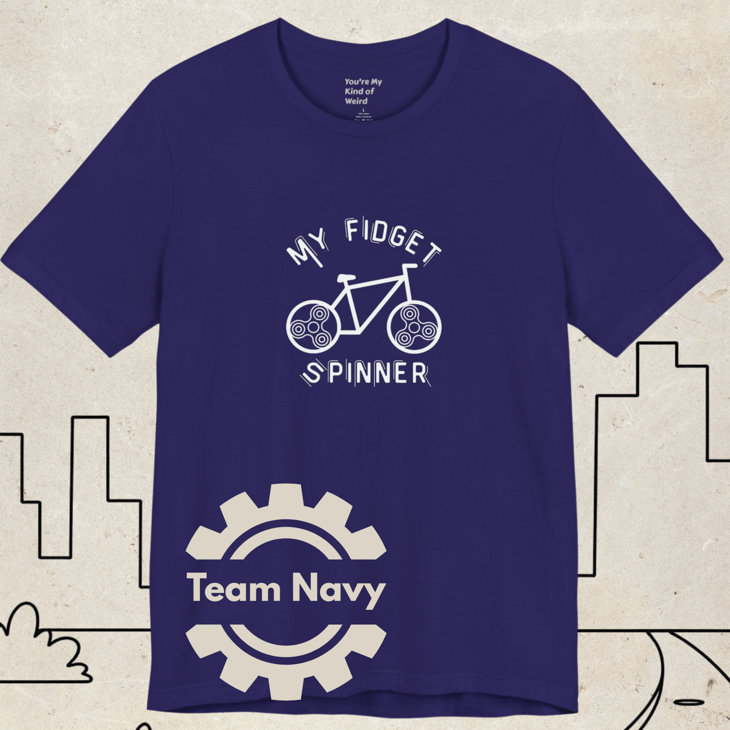 My Fidget Spinner Bike Shirt, Neurodivergent Cycling Tee - You're My Kind of Weird