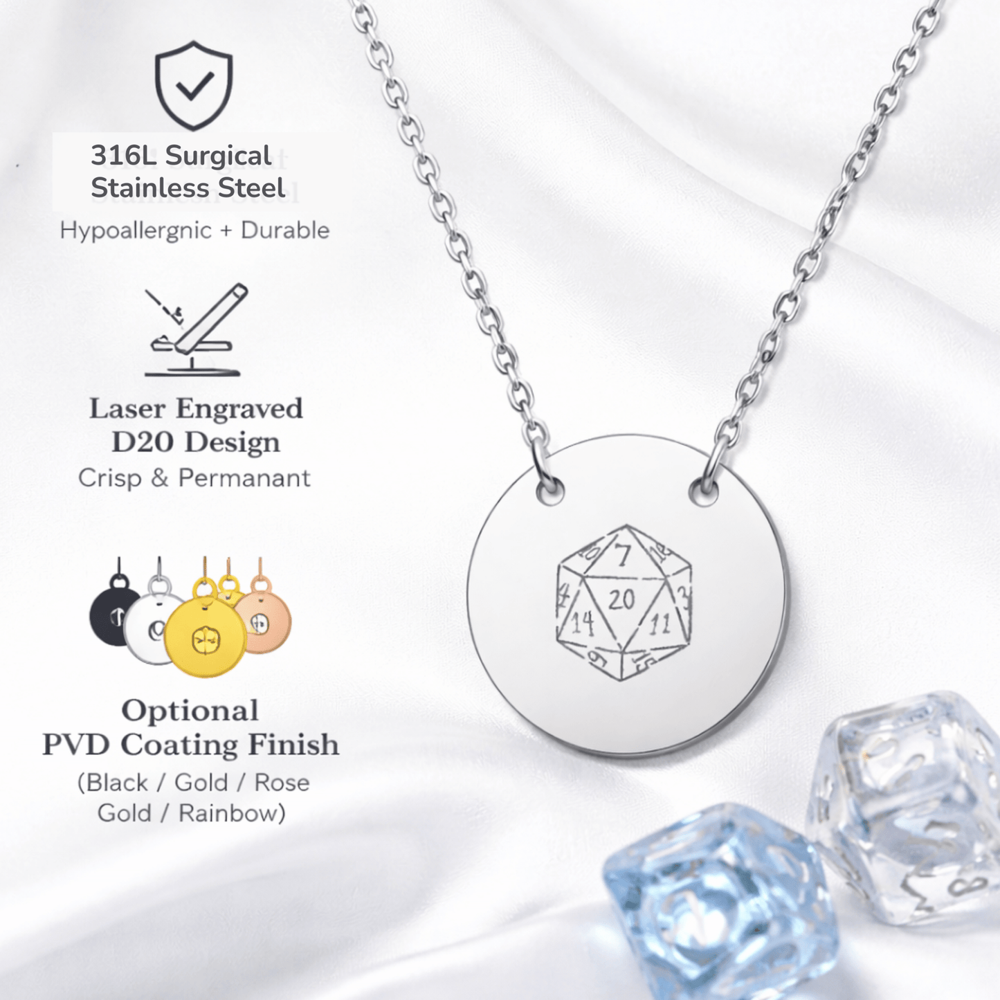 D20 Necklace DnD Dice and Geek Chic Jewelry - You're My Kind of Weird