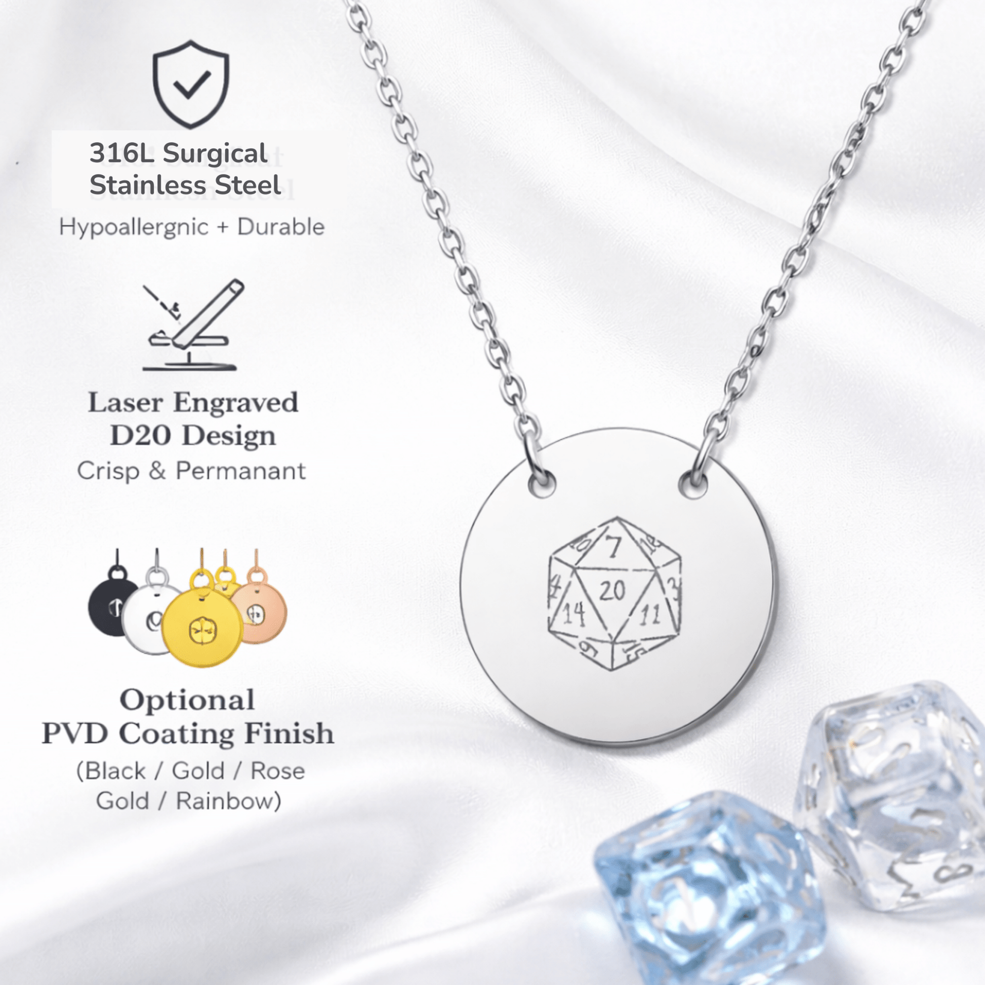 D20 Necklace DnD Dice and Geek Chic Jewelry - You're My Kind of Weird