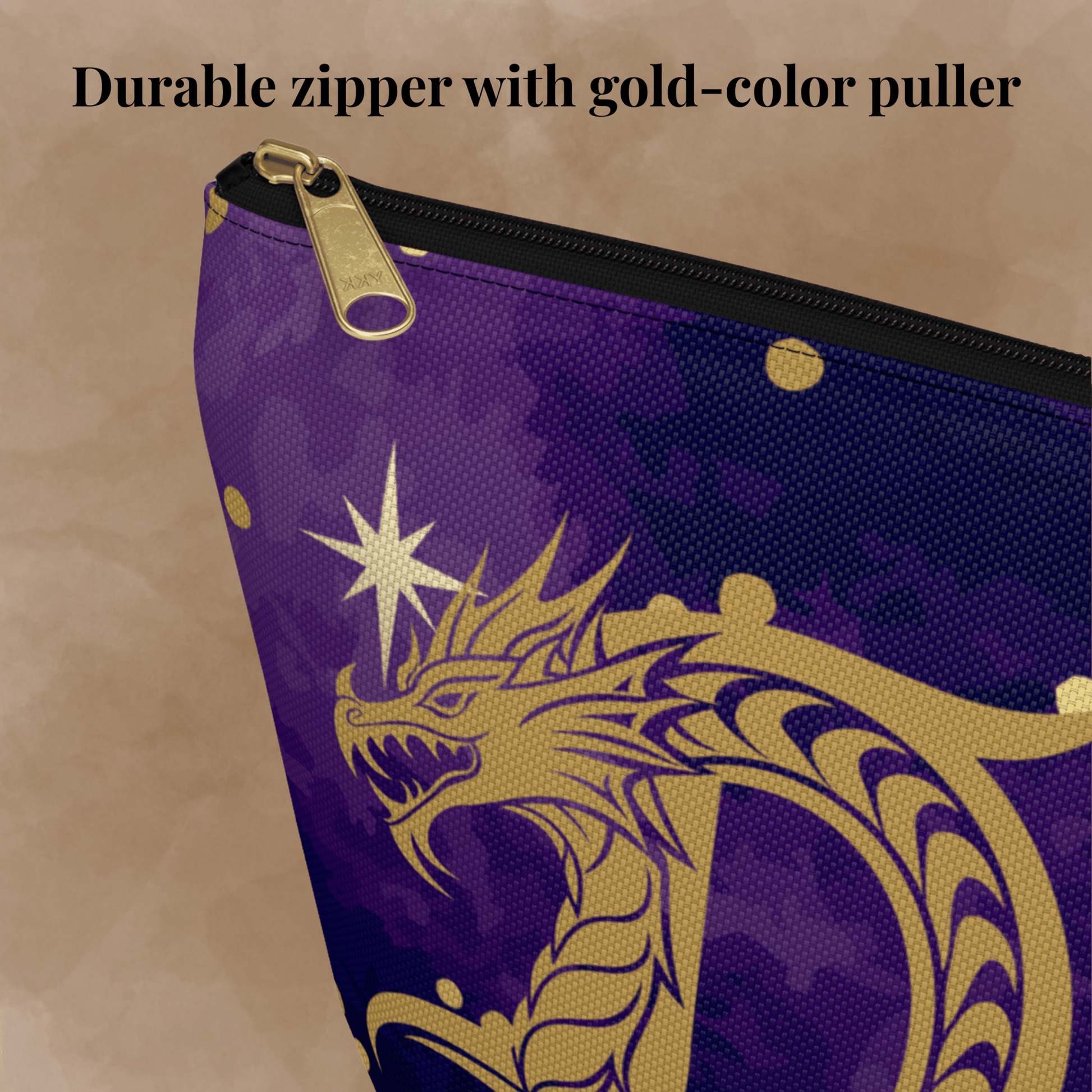 Golden Dragon D&D Accessory Pouch | T - Bottom Zipper Pouch - You're My Kind of Weird