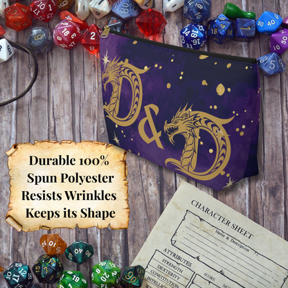 Golden Dragon D&D Accessory Pouch | T - Bottom Zipper Pouch - You're My Kind of Weird