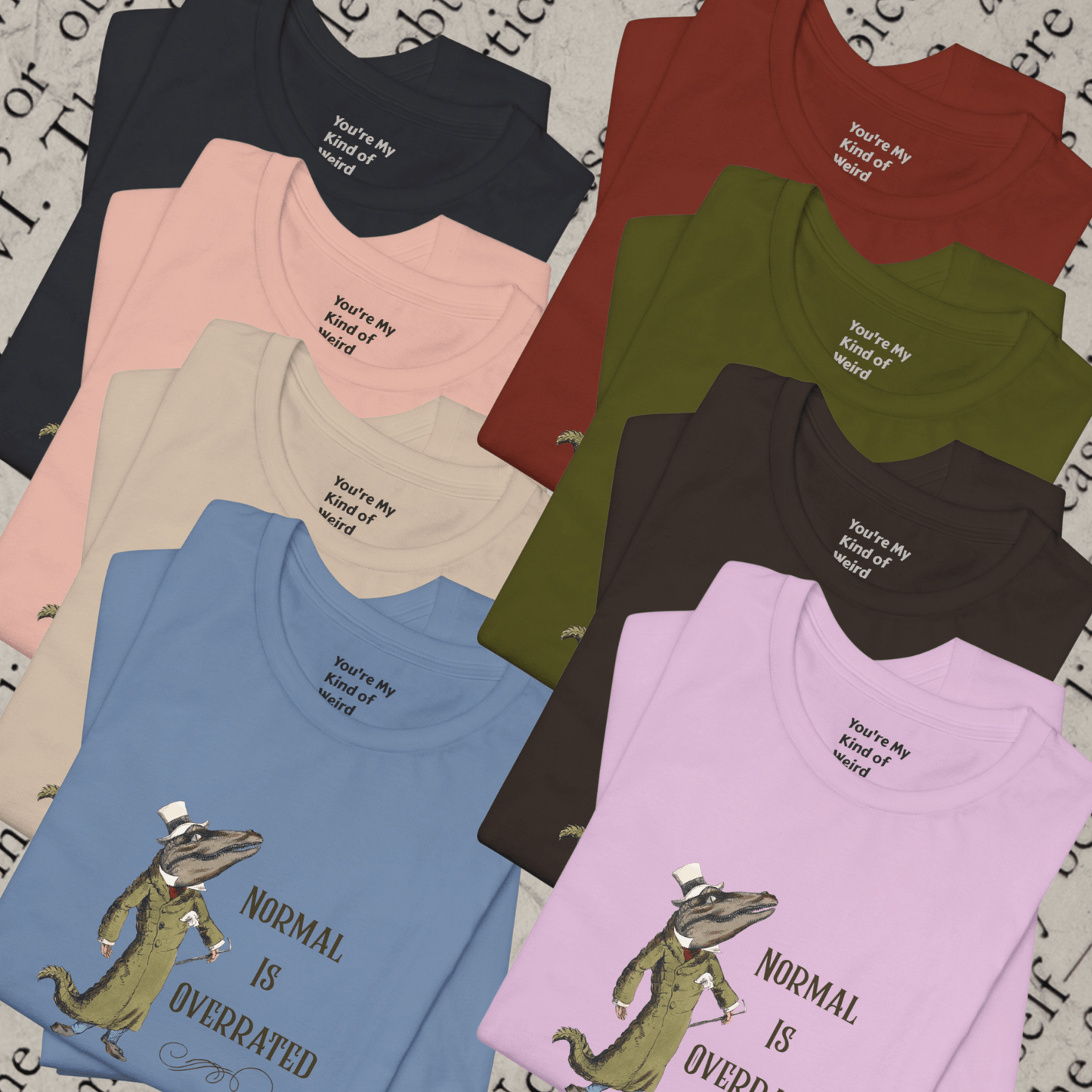 Normal Is Overrated tee: Classic Storybook Illustration Alligator Shirt - You're My Kind of Weird