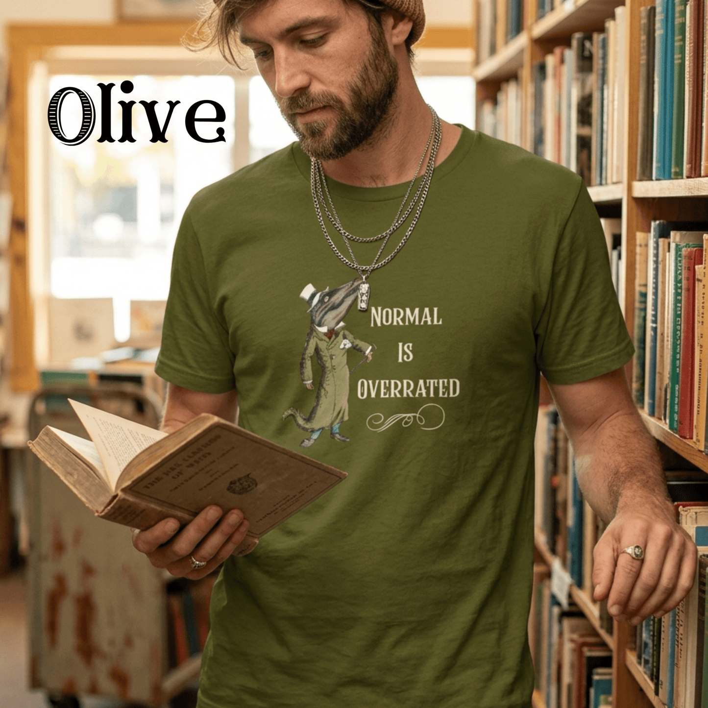 Normal Is Overrated tee: Classic Storybook Illustration Alligator Shirt - You're My Kind of Weird