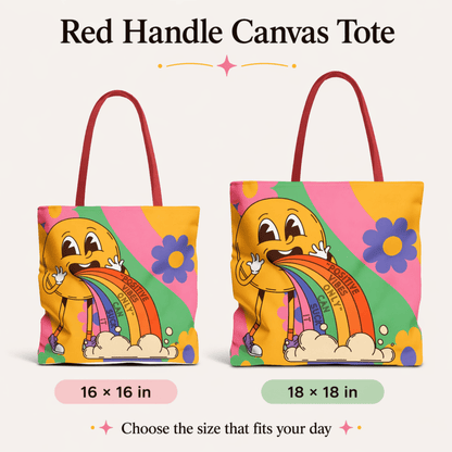 Chemo Support Tote Bag "Positive Vibes Only Can Suck It" Chemo Care Package Bag and Hospital Treatment Tote - You're My Kind of Weird