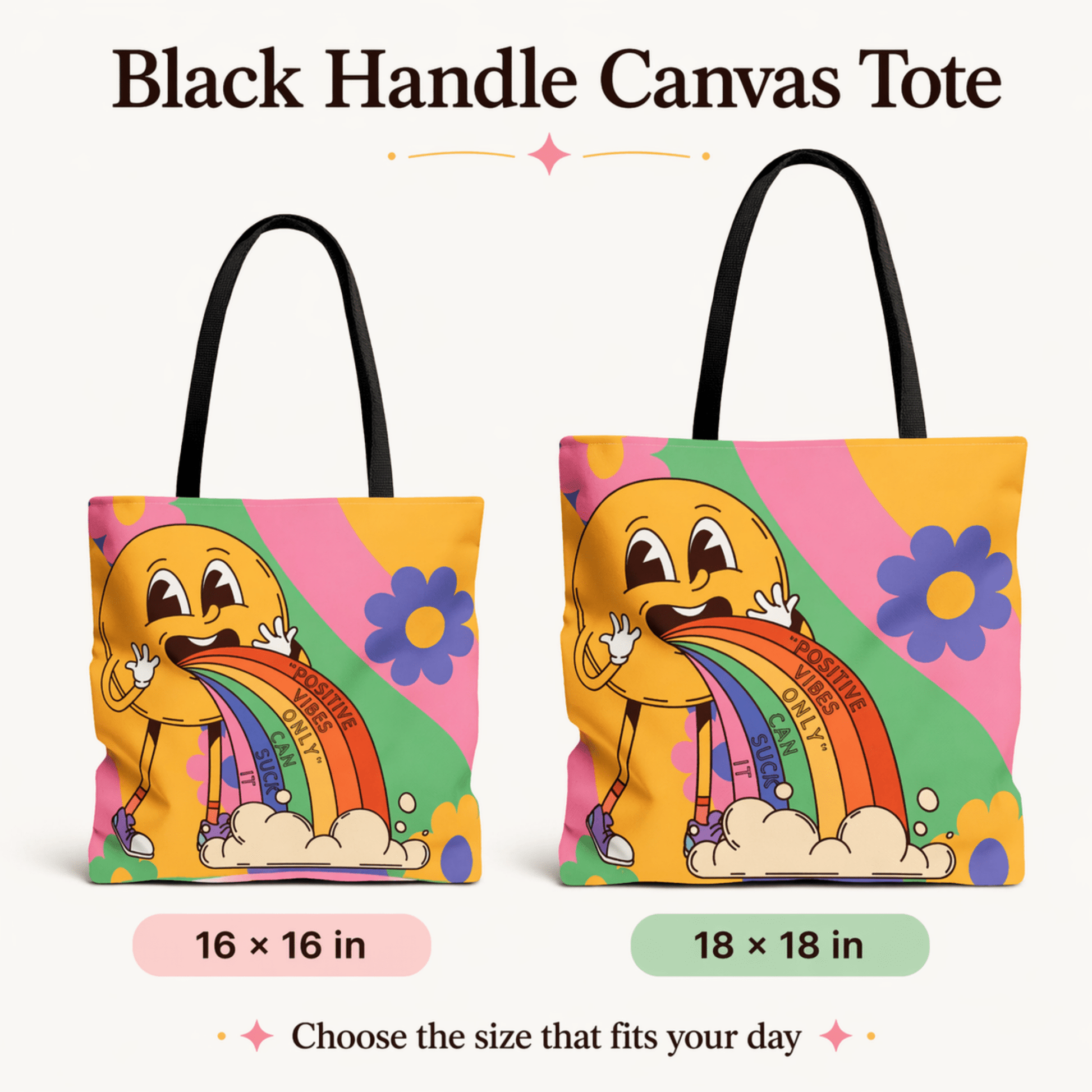 Chemo Support Tote Bag "Positive Vibes Only Can Suck It" Chemo Care Package Bag and Hospital Treatment Tote - You're My Kind of Weird