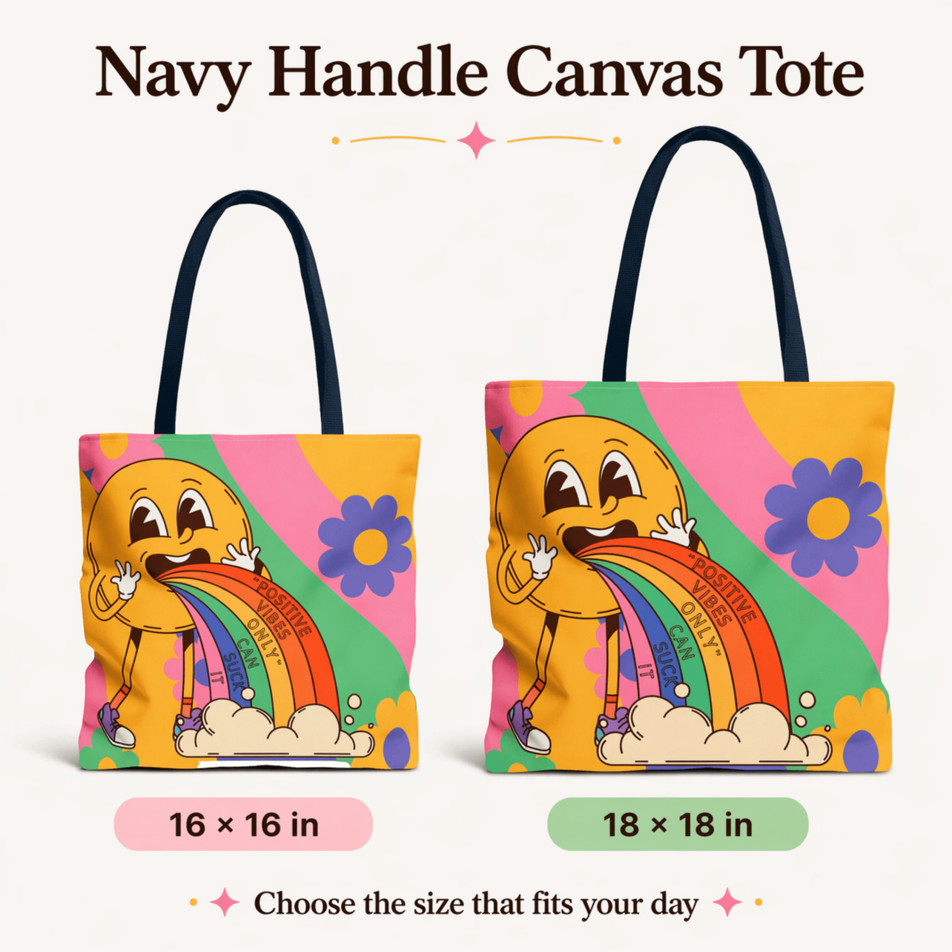 Chemo Support Tote Bag "Positive Vibes Only Can Suck It" Chemo Care Package Bag and Hospital Treatment Tote - You're My Kind of Weird