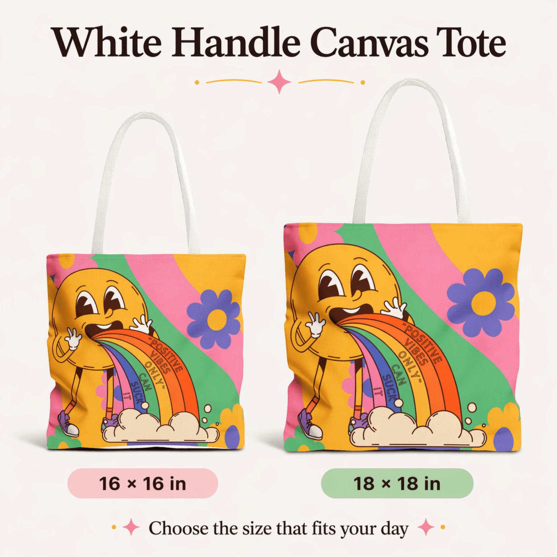 Chemo Support Tote Bag "Positive Vibes Only Can Suck It" Chemo Care Package Bag and Hospital Treatment Tote - You're My Kind of Weird