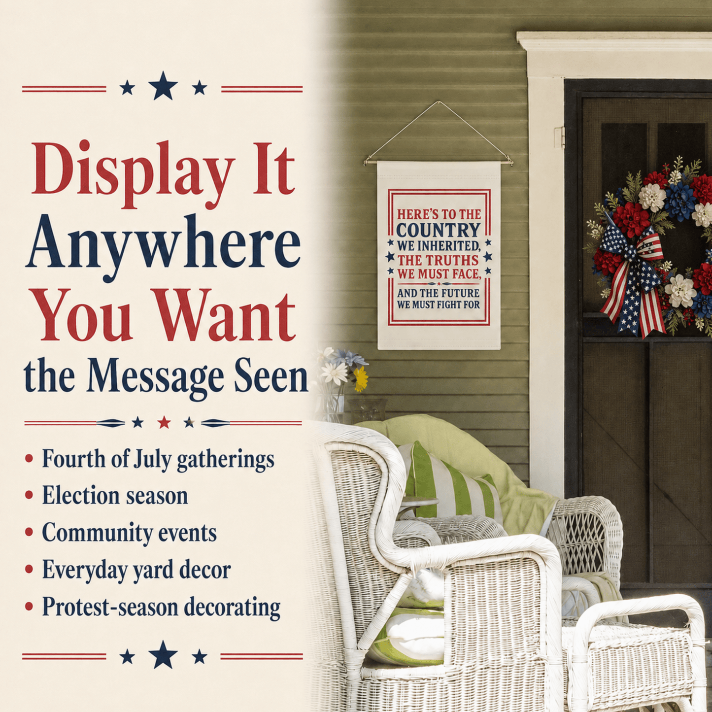 4th of July Protest Garden Flag, Liberal Patriotic Yard Banner, Independence Day Outdoor Decor - You're My Kind of Weird