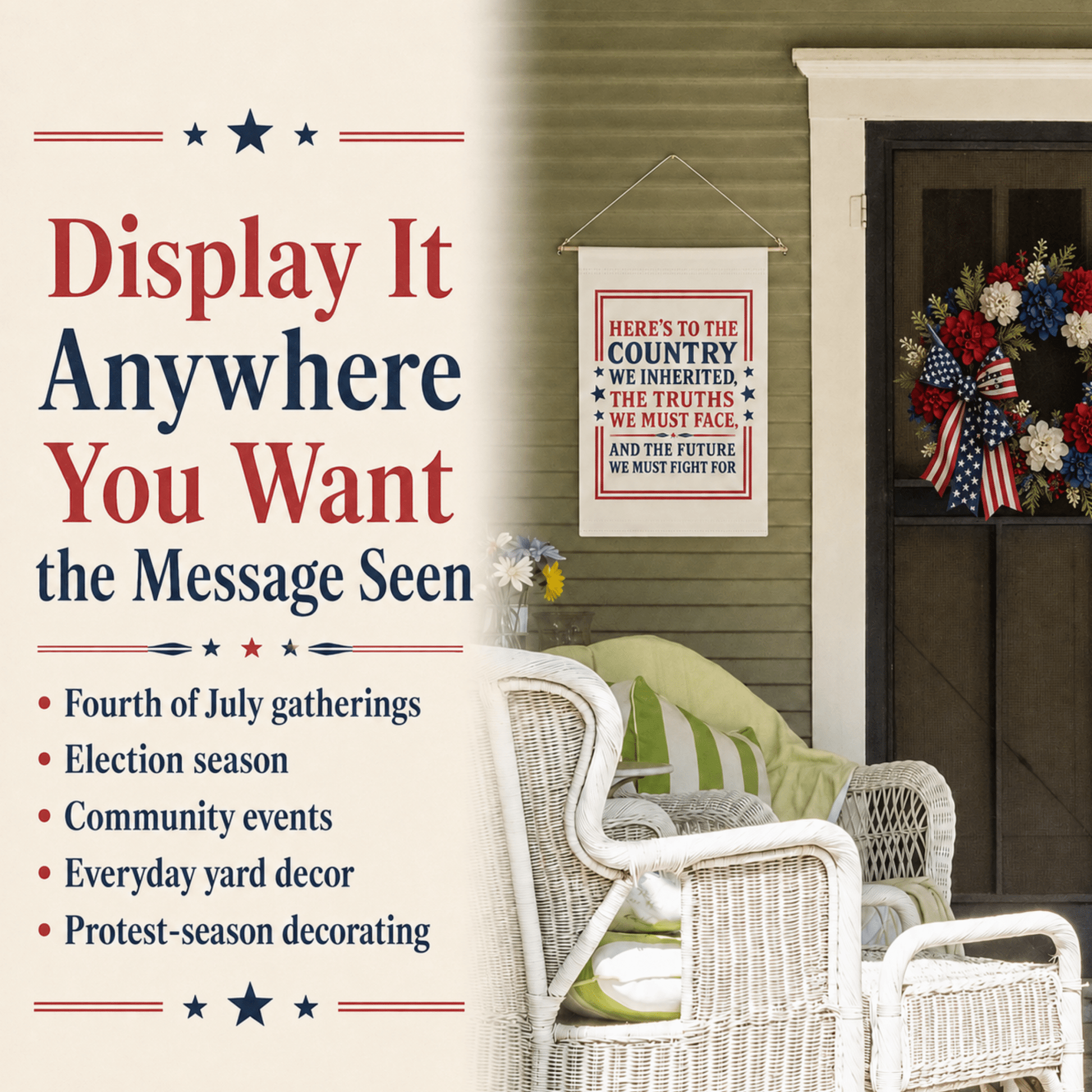 4th of July Protest Garden Flag, Liberal Patriotic Yard Banner, Independence Day Outdoor Decor - You're My Kind of Weird