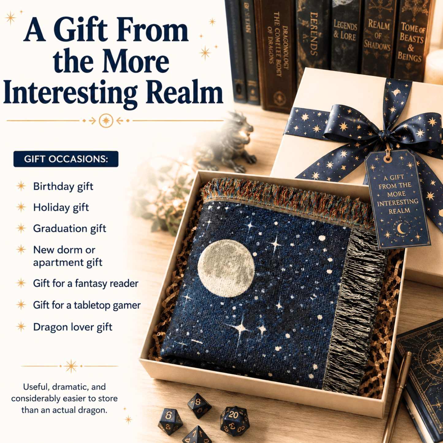 Celestial Dragon Woven Blanket, Fantasy Throw Blanket - You're My Kind of Weird