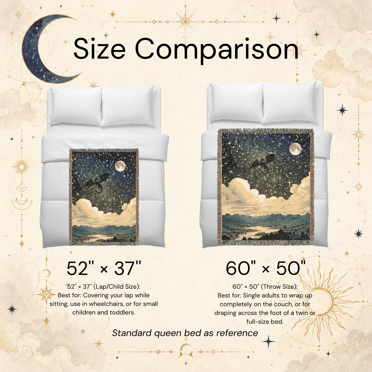 Celestial Dragon Woven Blanket, Fantasy Throw Blanket - You're My Kind of Weird
