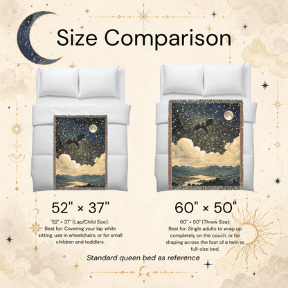 Celestial Dragon Woven Blanket, Fantasy Throw Blanket - You're My Kind of Weird