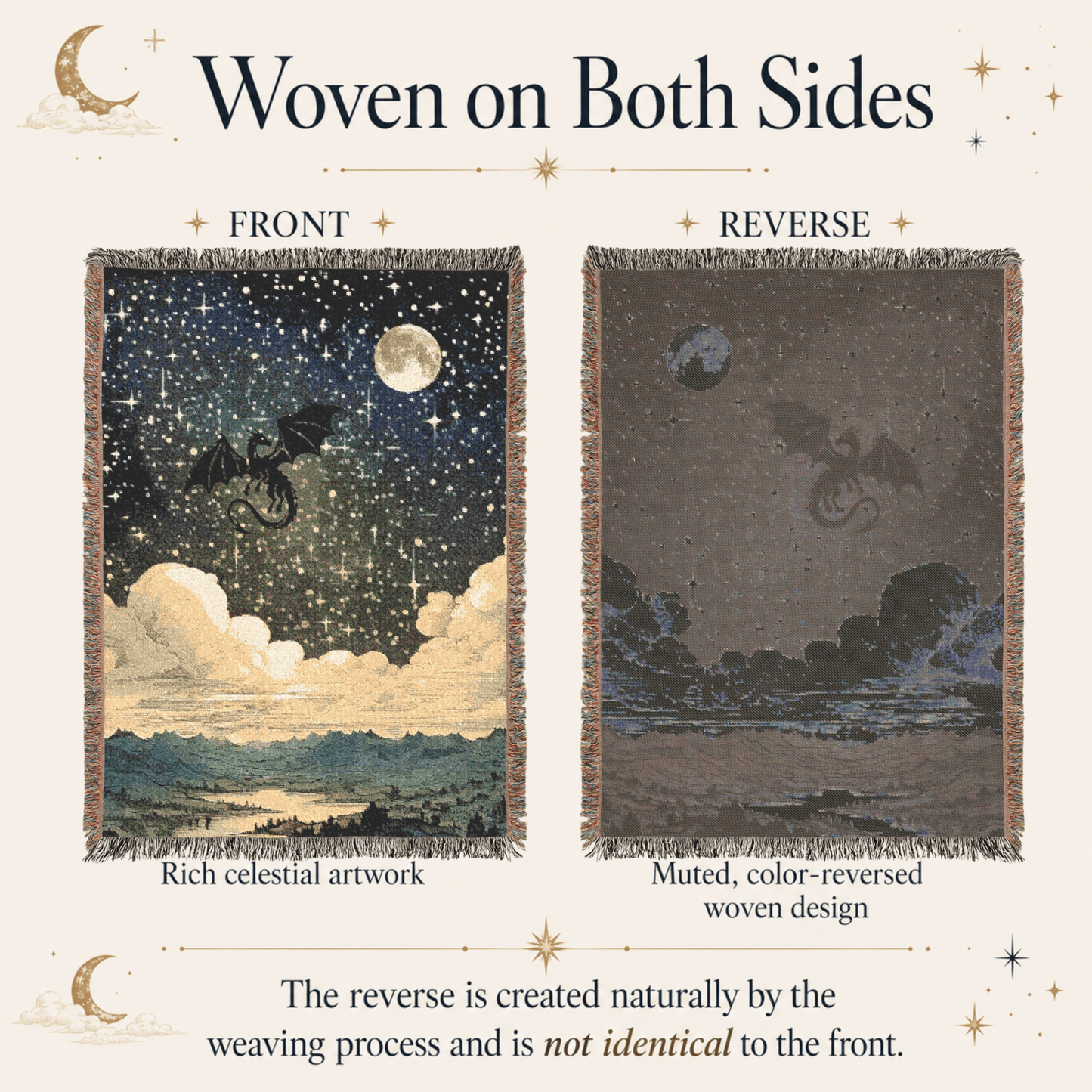 Celestial Dragon Woven Blanket, Fantasy Throw Blanket - You're My Kind of Weird