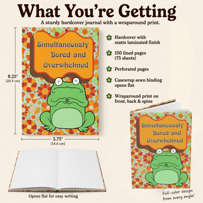 Personalized ADHD Journal, Custom Frog Notebook, AuDHD Gift - You're My Kind of Weird