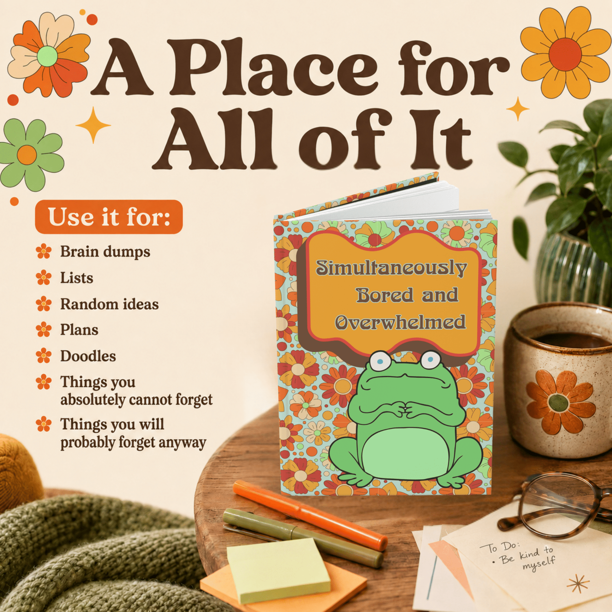 Personalized ADHD Journal, Custom Frog Notebook, AuDHD Gift - You're My Kind of Weird