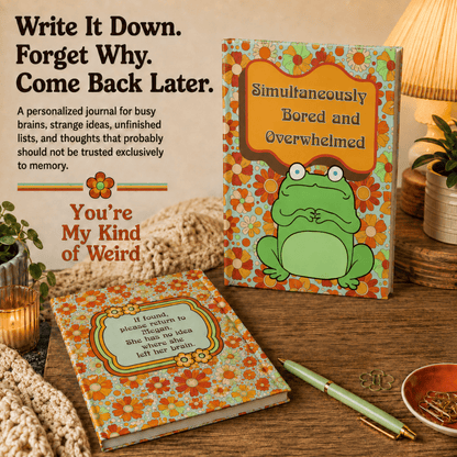 Personalized ADHD Journal, Custom Frog Notebook, AuDHD Gift - You're My Kind of Weird