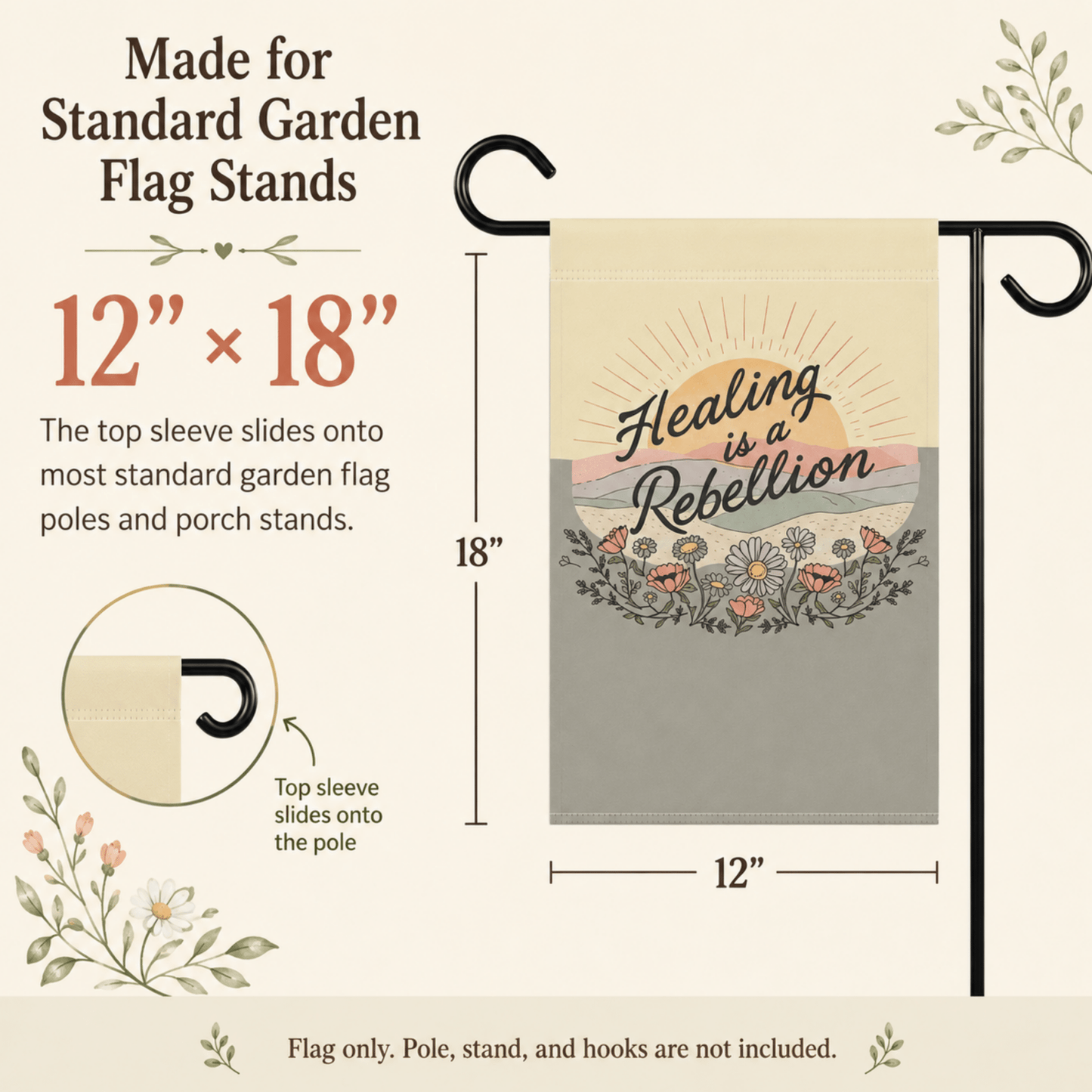 Healing Is a Rebellion Garden Flag - You're My Kind of Weird