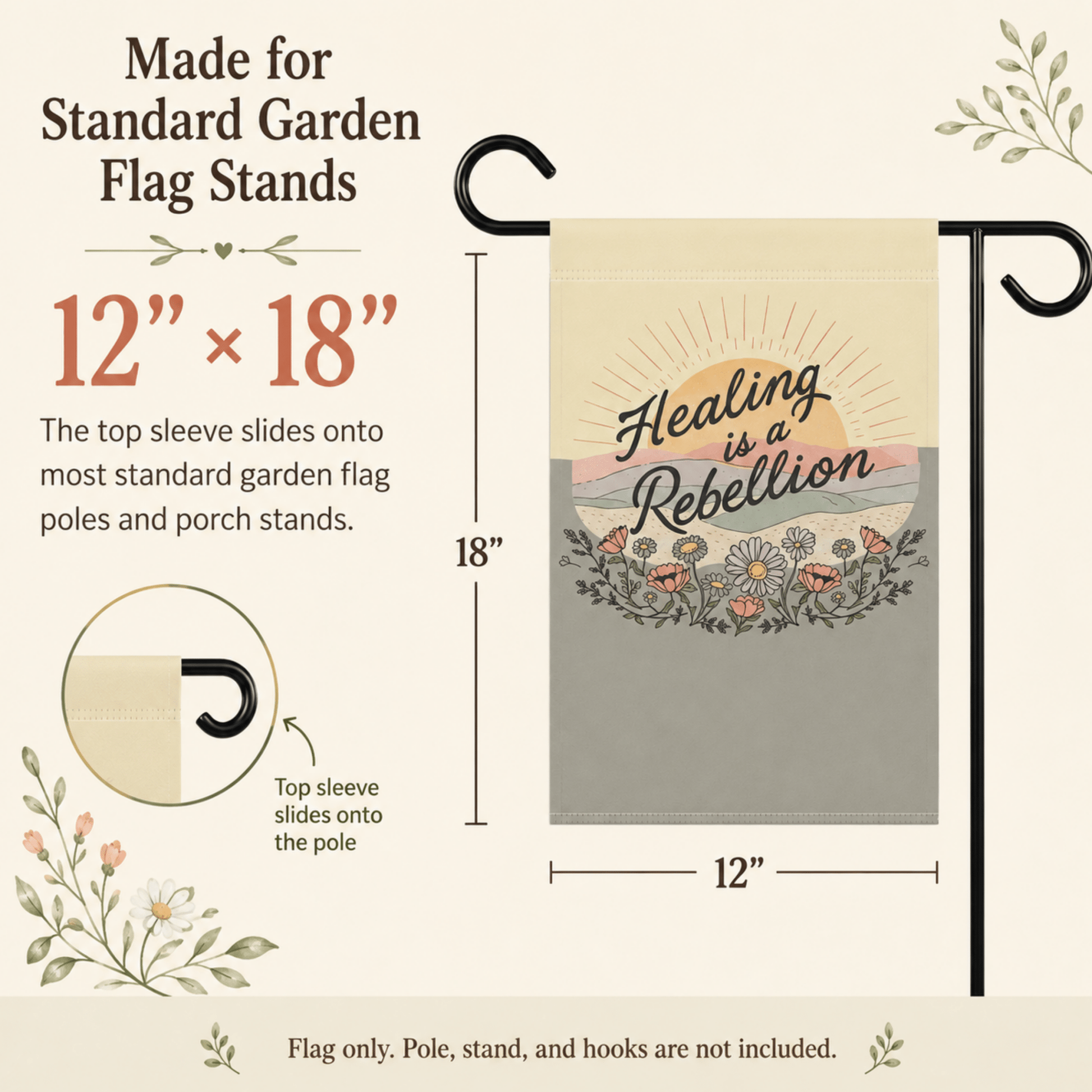 Healing Is a Rebellion Garden Flag - You're My Kind of Weird