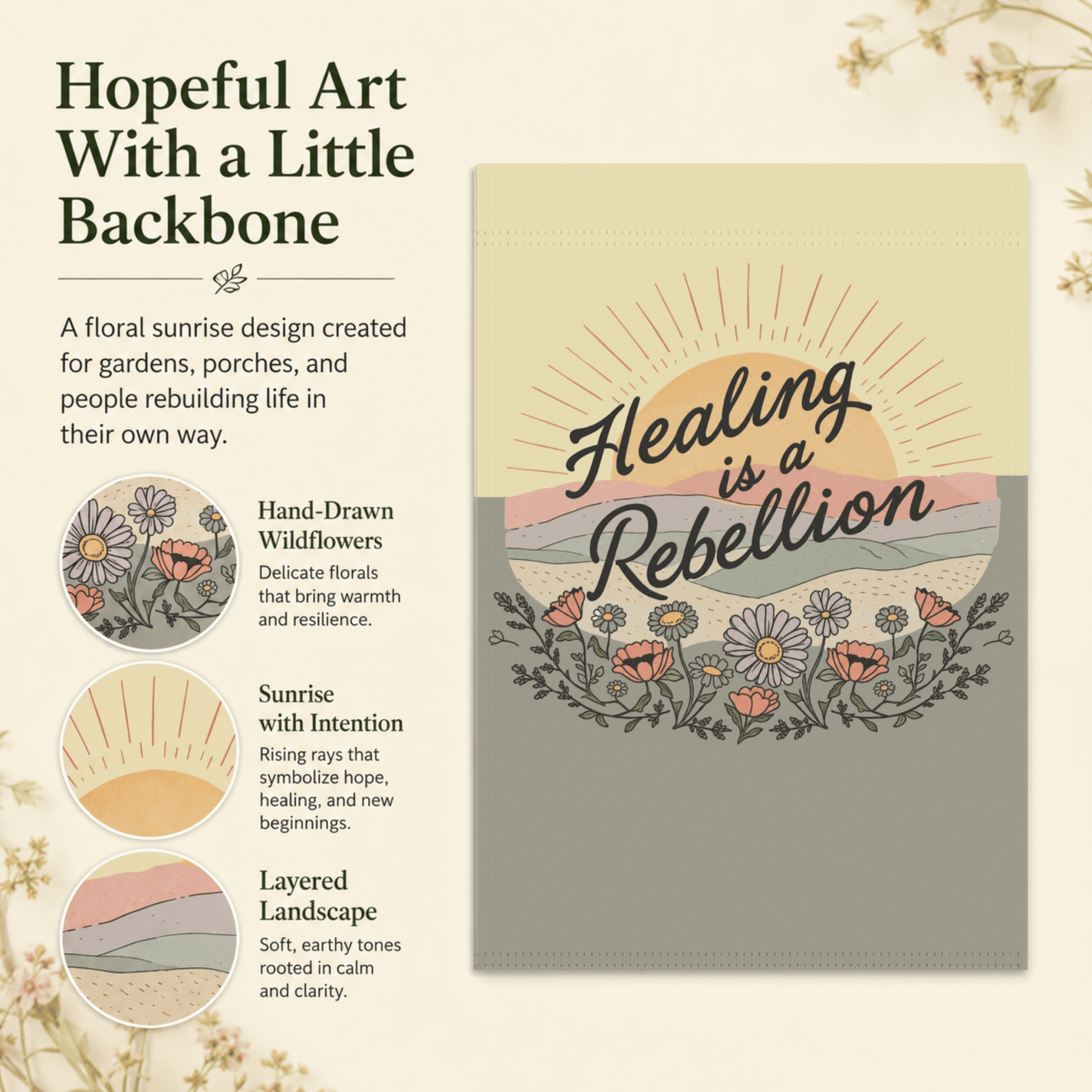 Healing Is a Rebellion Garden Flag - You're My Kind of Weird