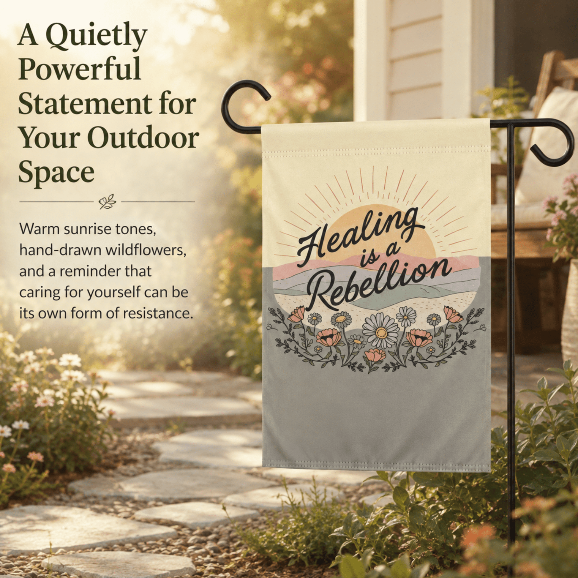 Healing Is a Rebellion Garden Flag - You're My Kind of Weird