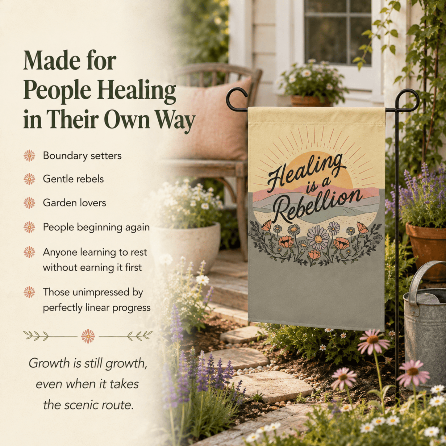 Healing Is a Rebellion Garden Flag - You're My Kind of Weird