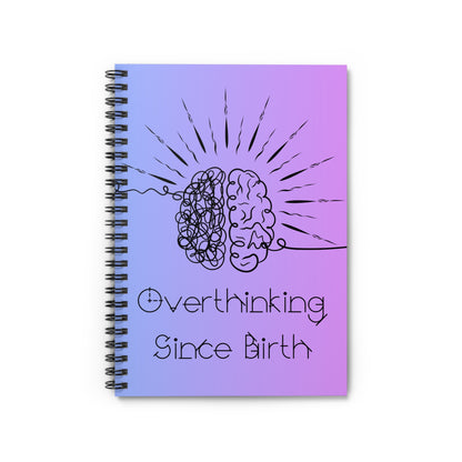 Overthinking Blue and Purple Spiral Notebook - Creative Journal for Writers, Students, and Planners, Gift for Anxiety Relief, School Supplies, Mental [...]