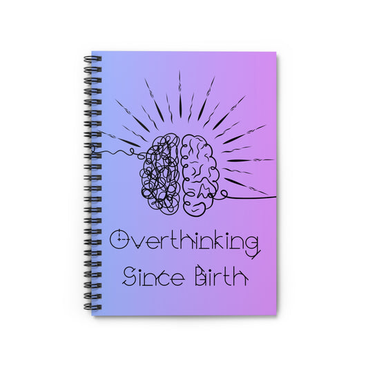 Overthinking Blue and Purple Spiral Notebook - Creative Journal for Writers, Students, and Planners, Gift for Anxiety Relief, School Supplies, Mental [...]
