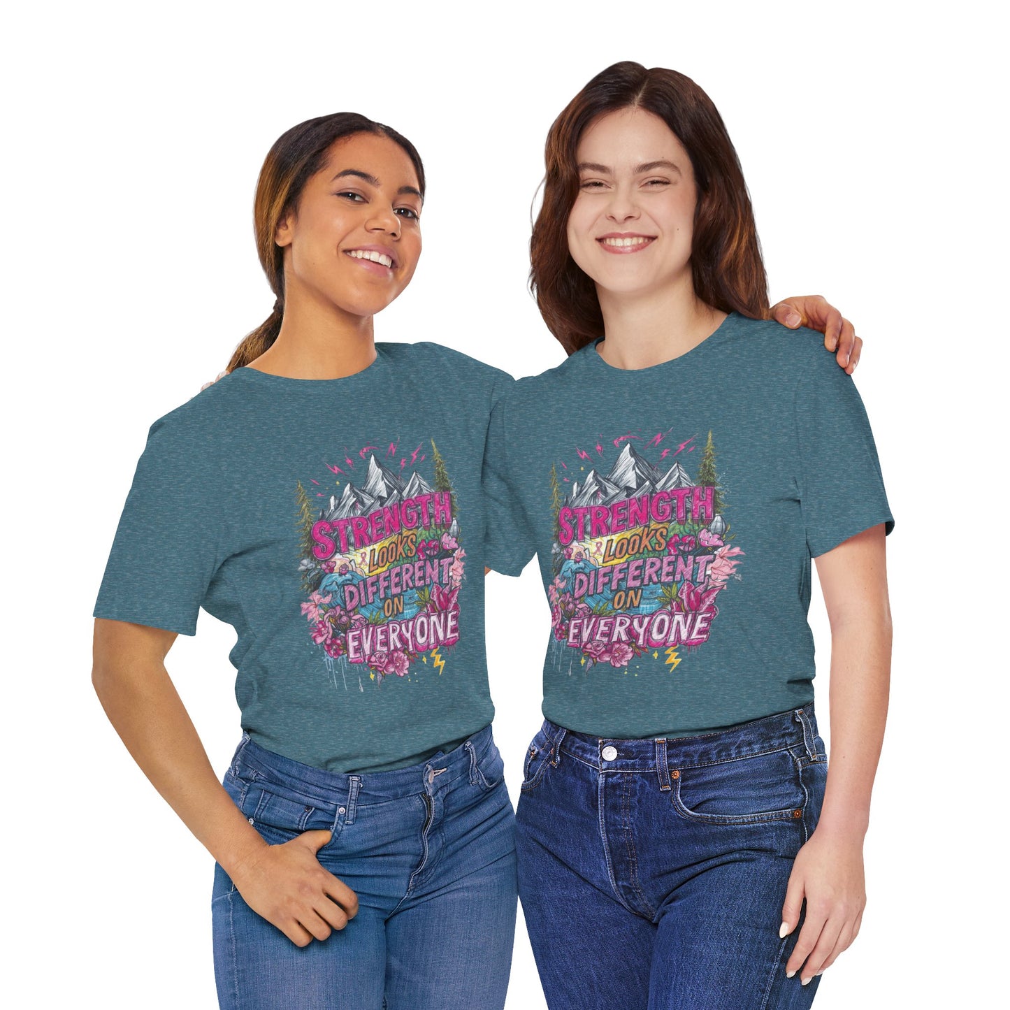Strength Looks Different Mountainscape Unisex Shirt - You're My Kind of Weird T-Shirt