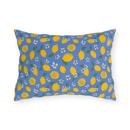 Blue Lemon Outdoor Pillow Cover | Citrus Patio Pillow - You're My Kind of Weird