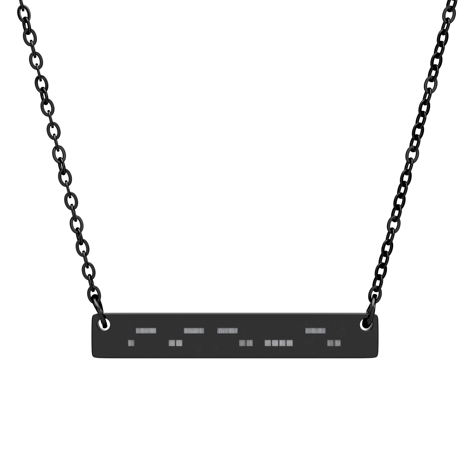 AuDHD Morse Code Bar Necklace | Autism + ADHD Minimalist Engraved Pendant | Neurodivergent Jewelry - You're My Kind of Weird