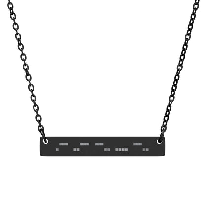 AuDHD Morse Code Bar Necklace | Autism + ADHD Minimalist Engraved Pendant | Neurodivergent Jewelry - You're My Kind of Weird