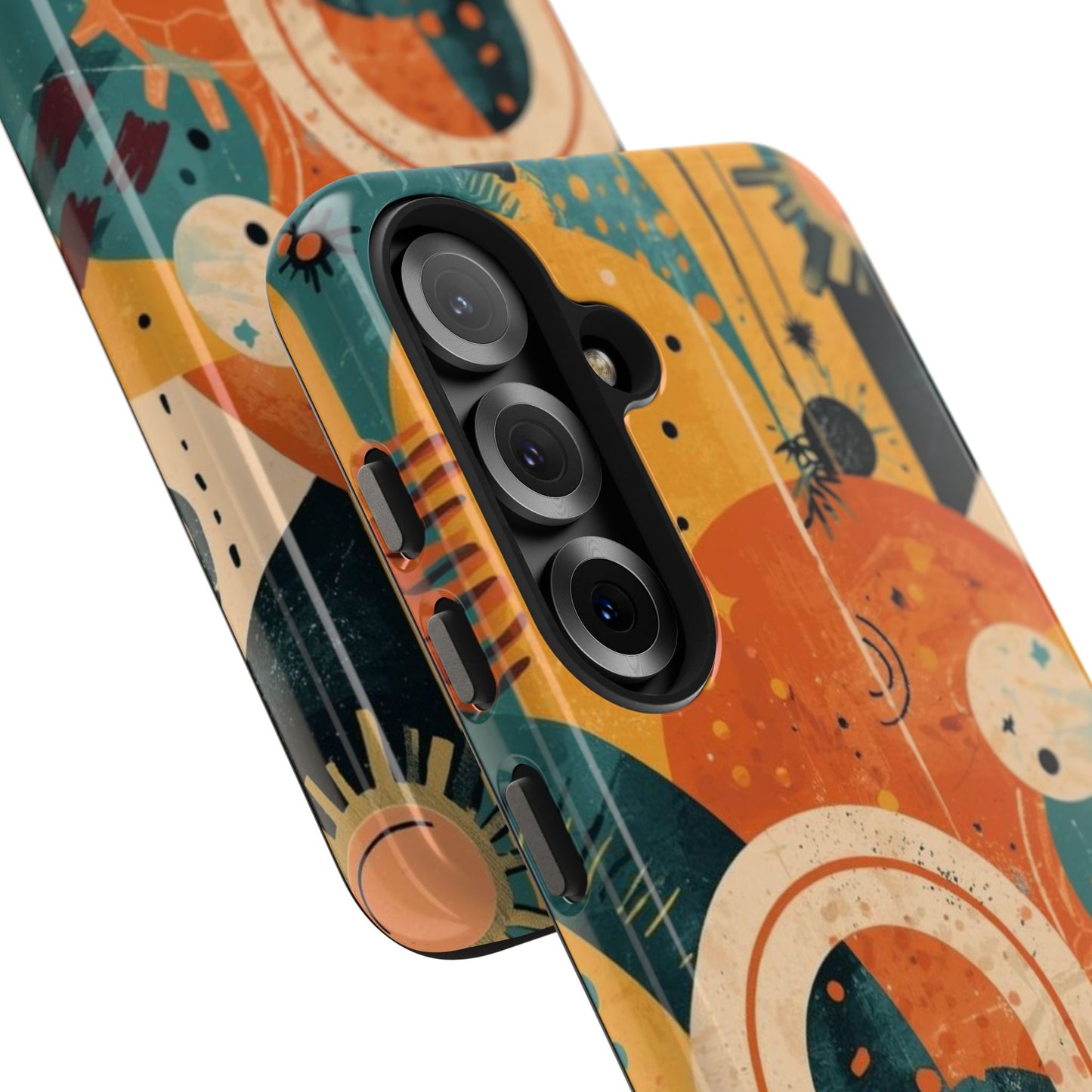 Dopamine Fun Retro Celestial Sun and Moon Samsung Phone Case | Abstract Boho Art - You're My Kind of Weird