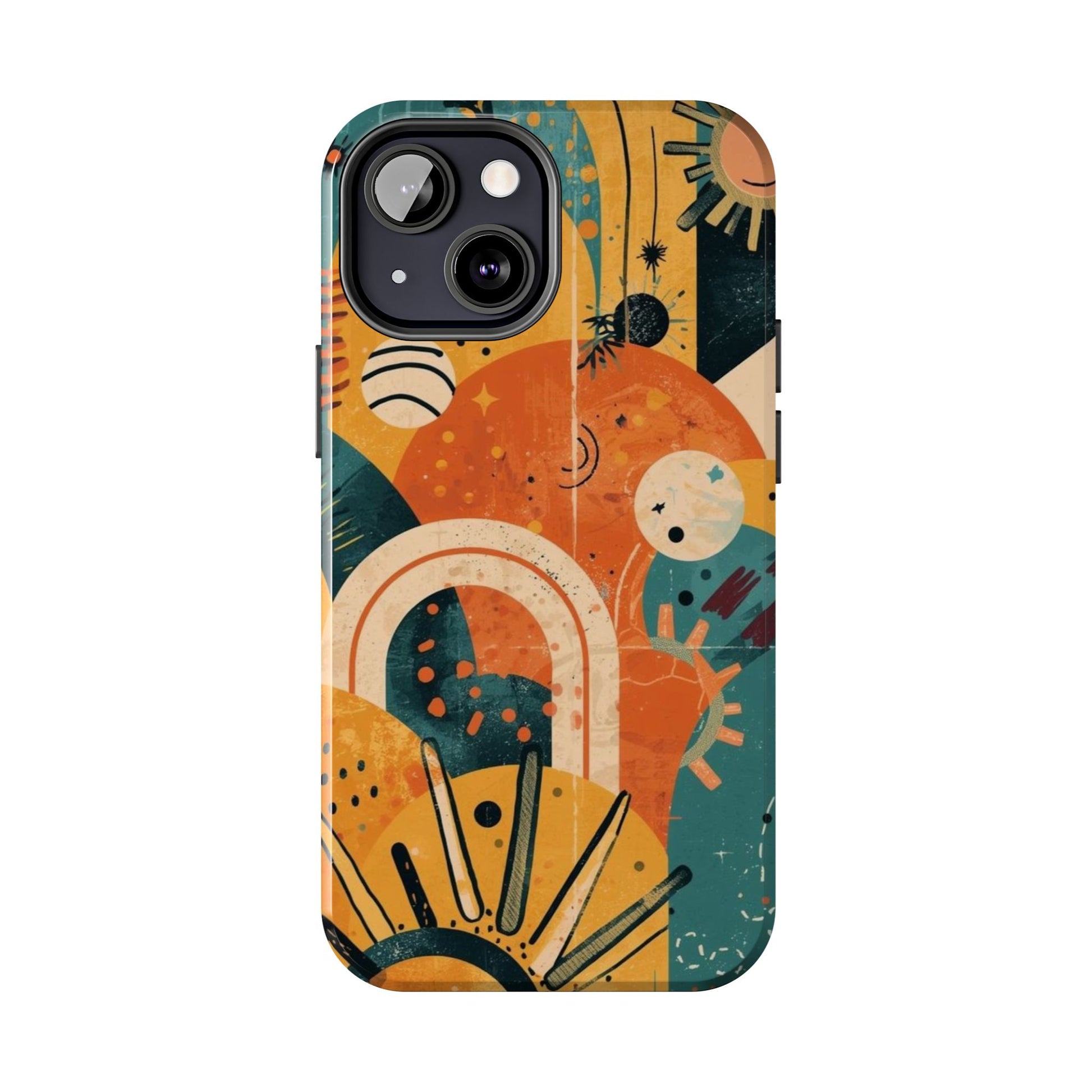 Dopamine Abstract Retro Sun and Moon iPhone Case | Tough Phone Cases - You're My Kind of Weird