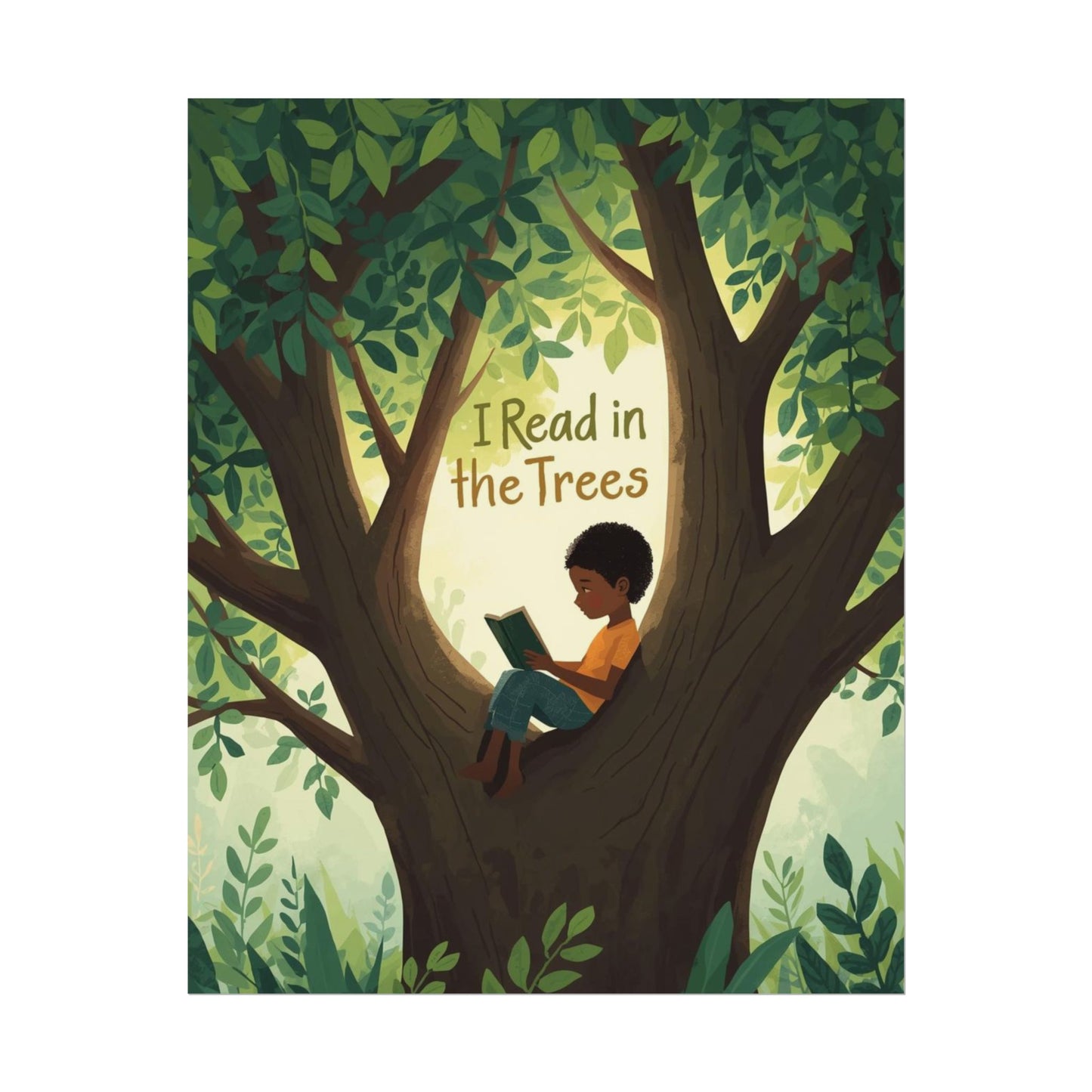 I read in the Trees Poster, Literary Decor, Book Lover Gift, Quirky Wall Art, Reader's Inspiration, Fun Home Decor