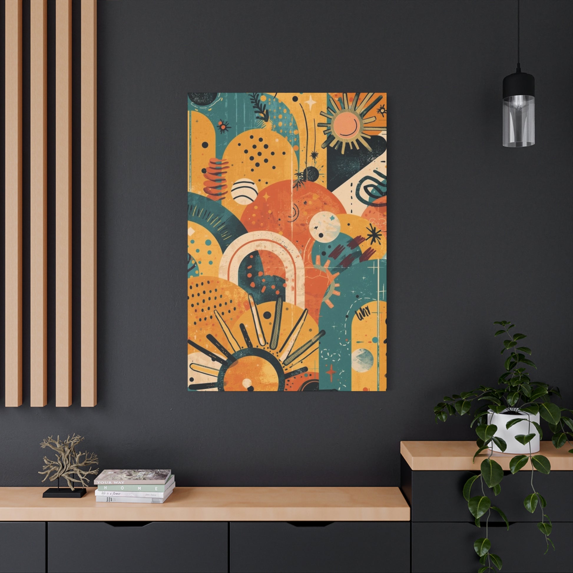 Dopamine Fun Abstract Retro Sunset Collage Canvas - You're My Kind of Weird