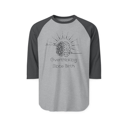 Unisex Overthinking Raglan Shirt, Trendy Casual Tee, Brain Art Shirt, Gift for Friends, Unique Birthday Present, Relaxed Style