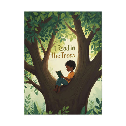 I read in the Trees Poster, Literary Decor, Book Lover Gift, Quirky Wall Art, Reader's Inspiration, Fun Home Decor