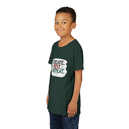 Create. Rest. Repeat. Kids Kwanzaa Shirt | Youth Creativity Tee | Uplifting Holiday Gift for Young Dreamers - You're My Kind of Weird